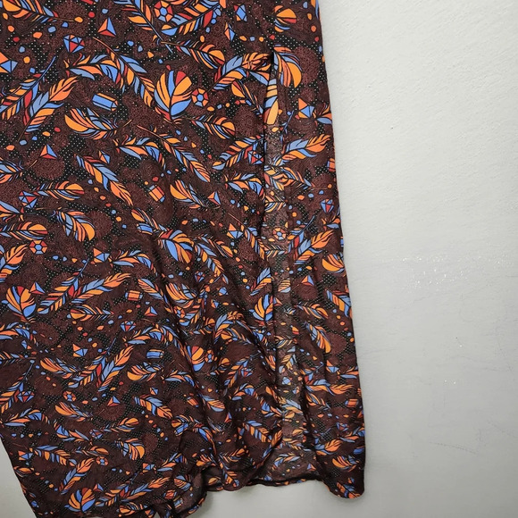 LulaRoe women's open front sleeveless long cardigan size S multi color brown - Picture 3 of 7